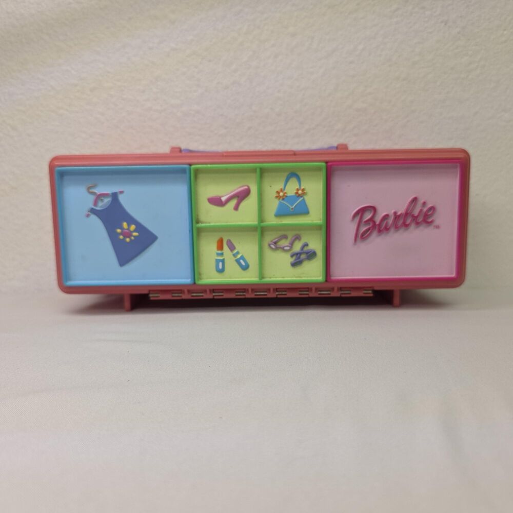 Vintage 1999 Barbie pink plastic accessory carrying case by Tara Mattel Kids Toy